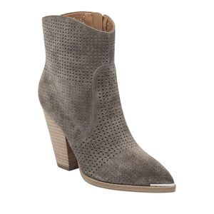 Marc Fisher LTD Daire Perforated Suede Boots, Women's 7M, Gray